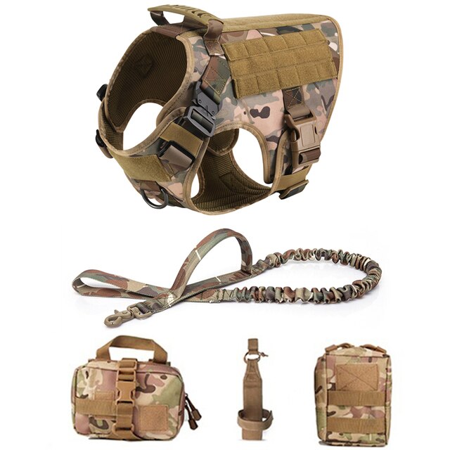 K9 Tactical Military Vest Pet German Shepherd Golden Retriever Tactical Training Dog Harness and Leash Set For All Breeds Dogs