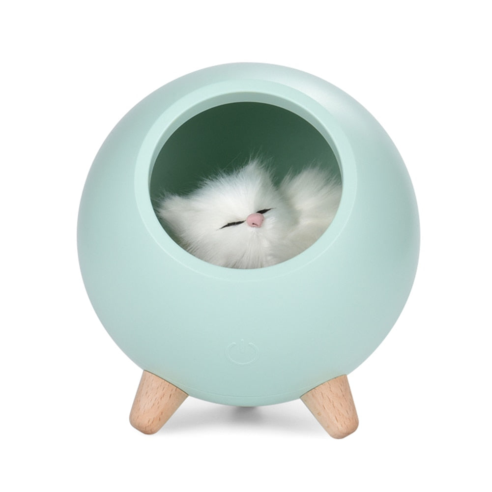 Home Decor Touch Dimming Night Light Sleeping Light Bedroom Bedside Table Lamp for Baby Bedside Cute Cats Charging Lamp
