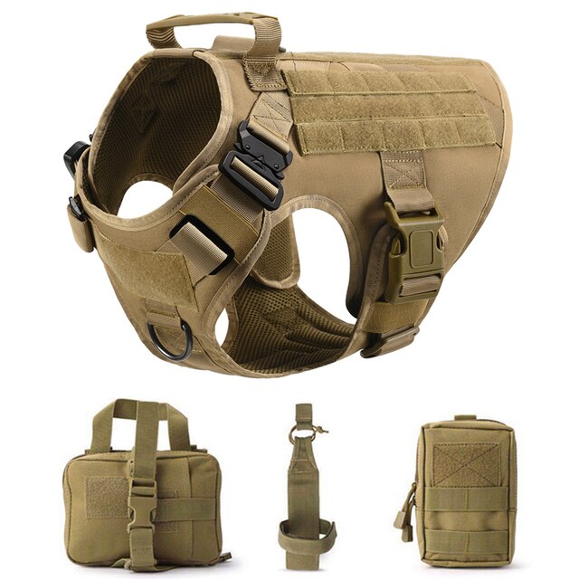K9 Tactical Military Vest Pet German Shepherd Golden Retriever Tactical Training Dog Harness and Leash Set For All Breeds Dogs