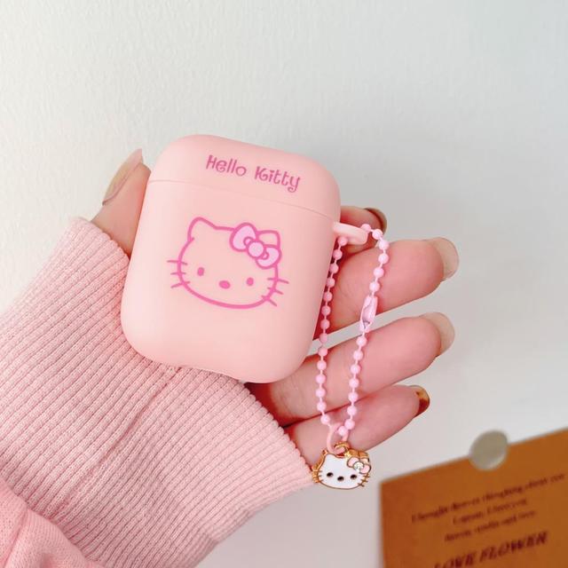Sanrio Hello Kitty Cat Matte TPU Earphones Case For Apple AirPods 1/2 Pro 2 3 Cover Protective Headphone Box Bag With 3D Pendant