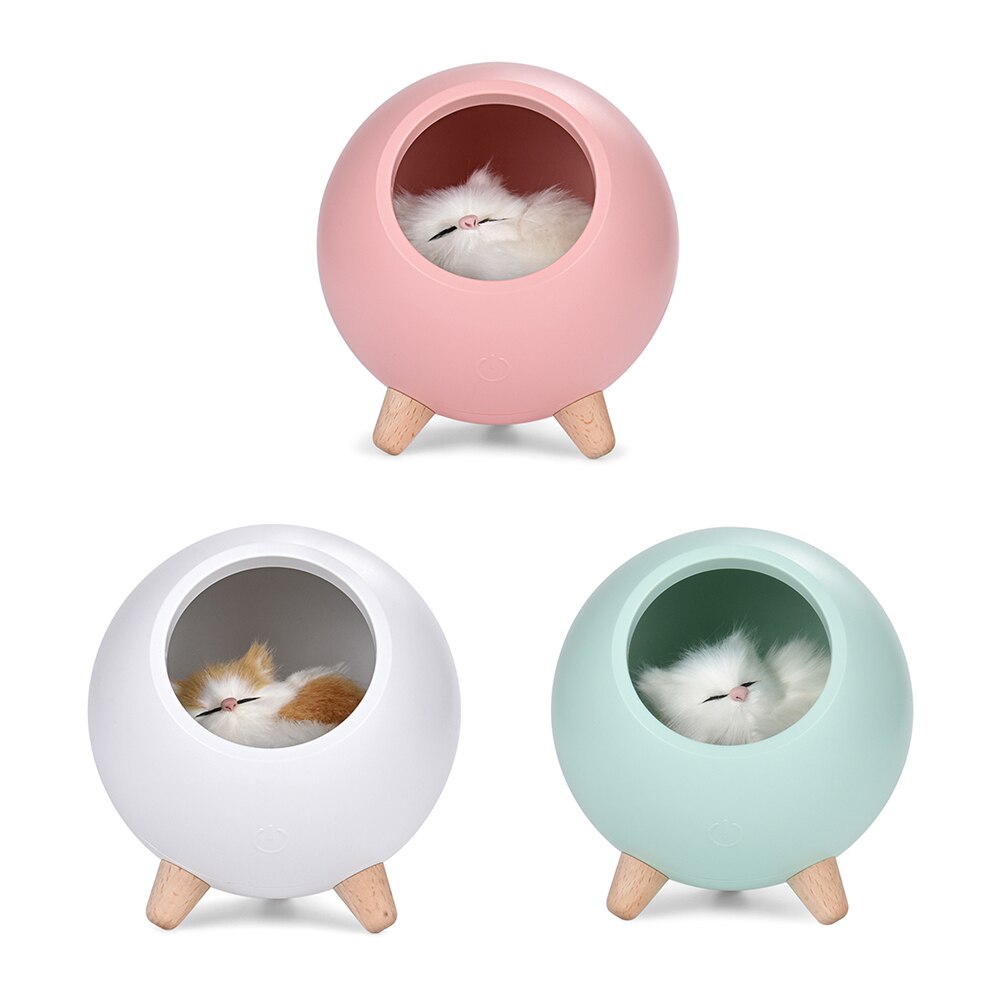 Home Decor Touch Dimming Night Light Sleeping Light Bedroom Bedside Table Lamp for Baby Bedside Cute Cats Charging Lamp
