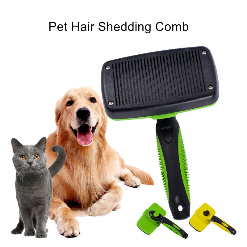 Dog Cat Hair shedding Comb Pet Self Cleaning Brush Grooming Tool Hair Removal Comb Brush For Various Pets Supplies