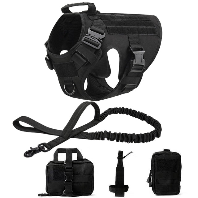 K9 Tactical Military Vest Pet German Shepherd Golden Retriever Tactical Training Dog Harness and Leash Set For All Breeds Dogs