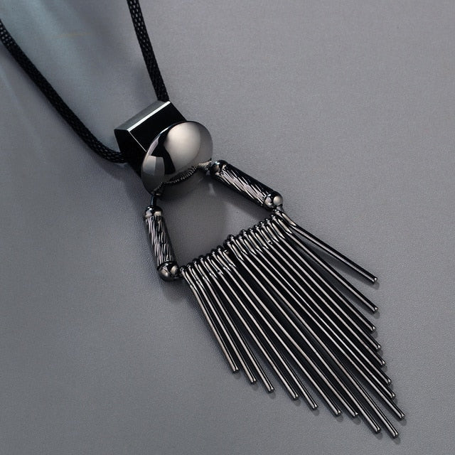 New Arrival Long Necklaces for Women 2022 Fashion Gray Crystal Choker Collier Femme Statement Necklaces & Pendants Accessories