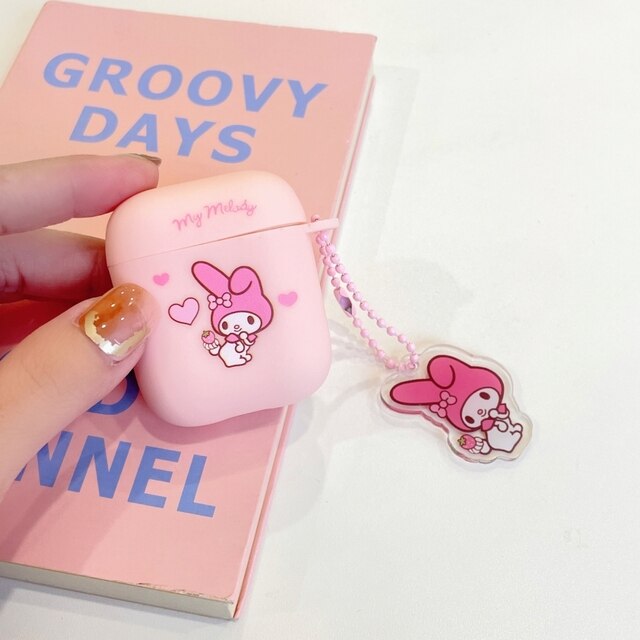 Sanrio Hello Kitty Cat Matte TPU Earphones Case For Apple AirPods 1/2 Pro 2 3 Cover Protective Headphone Box Bag With 3D Pendant