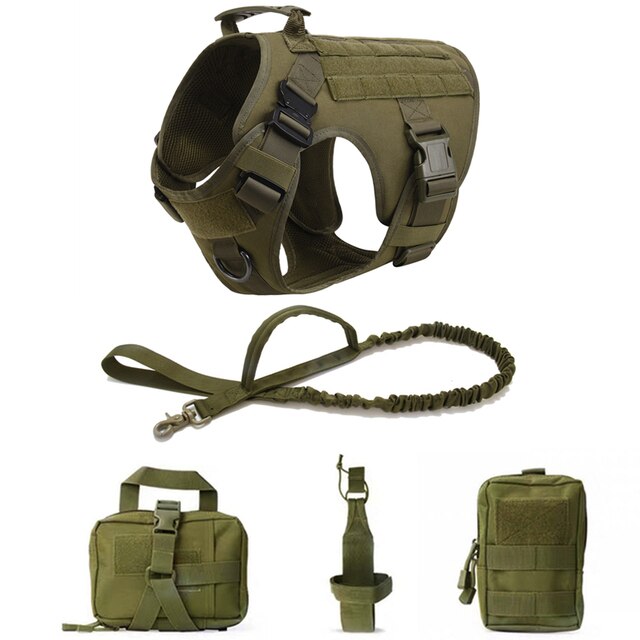 K9 Tactical Military Vest Pet German Shepherd Golden Retriever Tactical Training Dog Harness and Leash Set For All Breeds Dogs