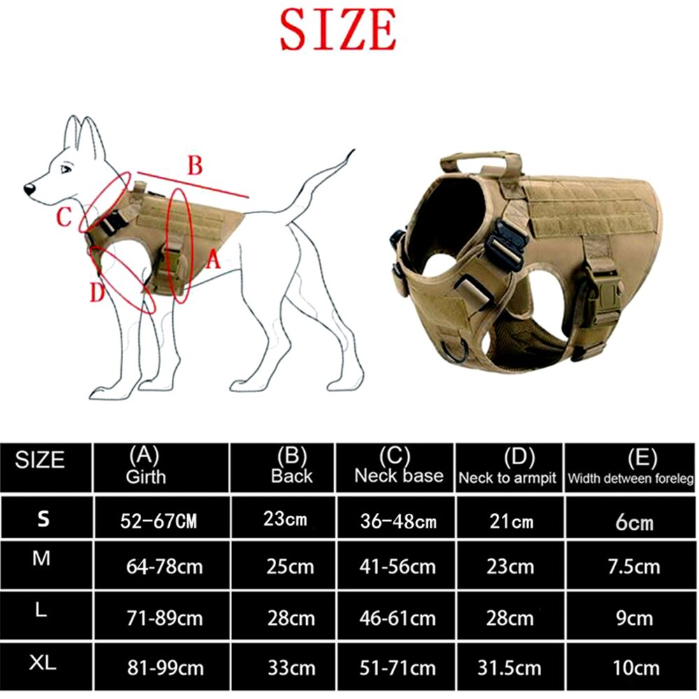 K9 Tactical Military Vest Pet German Shepherd Golden Retriever Tactical Training Dog Harness and Leash Set For All Breeds Dogs