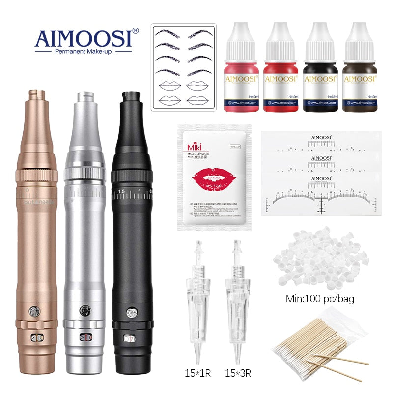Microblades kit Tattoo Machine kit Permanent makeup Set Wireless Permanent Makeup Body Art Supplies Suitable for beginner