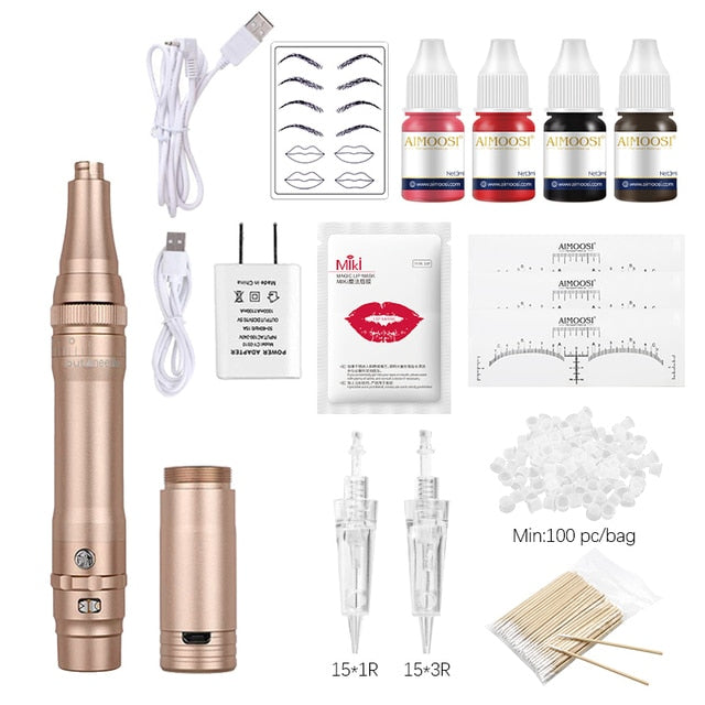 Microblades kit Tattoo Machine kit Permanent makeup Set Wireless Permanent Makeup Body Art Supplies Suitable for beginner
