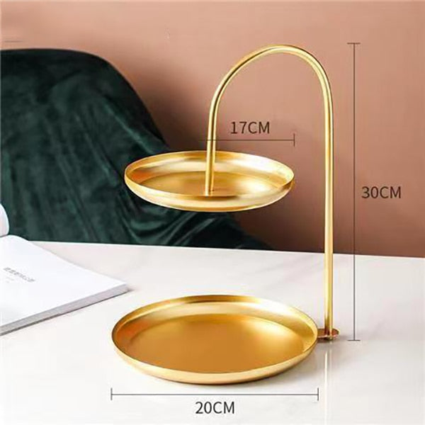 3 Tier Fruit Basket Lotus Leaf Fruit Bowl Iron Fruit Stand Home Creative Snacks Bread Storage Drain Basket Table Snacks Tray