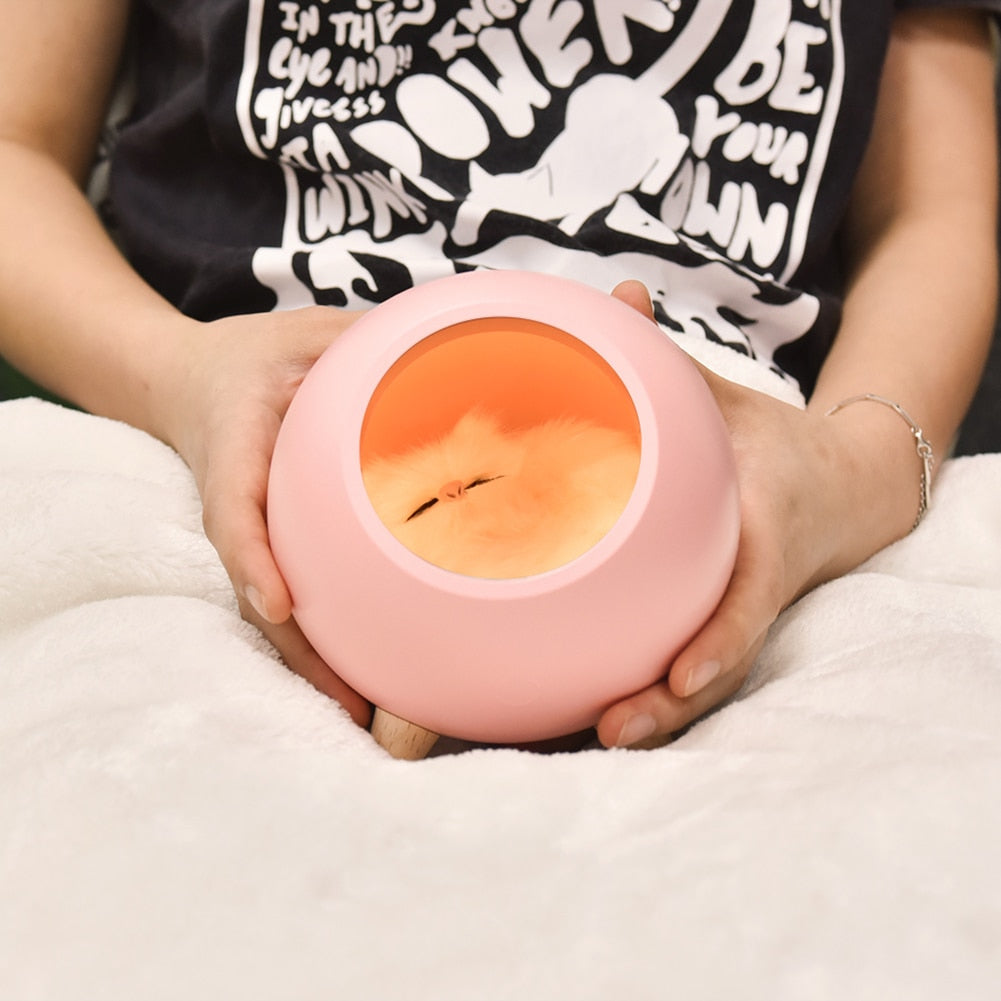 Home Decor Touch Dimming Night Light Sleeping Light Bedroom Bedside Table Lamp for Baby Bedside Cute Cats Charging Lamp