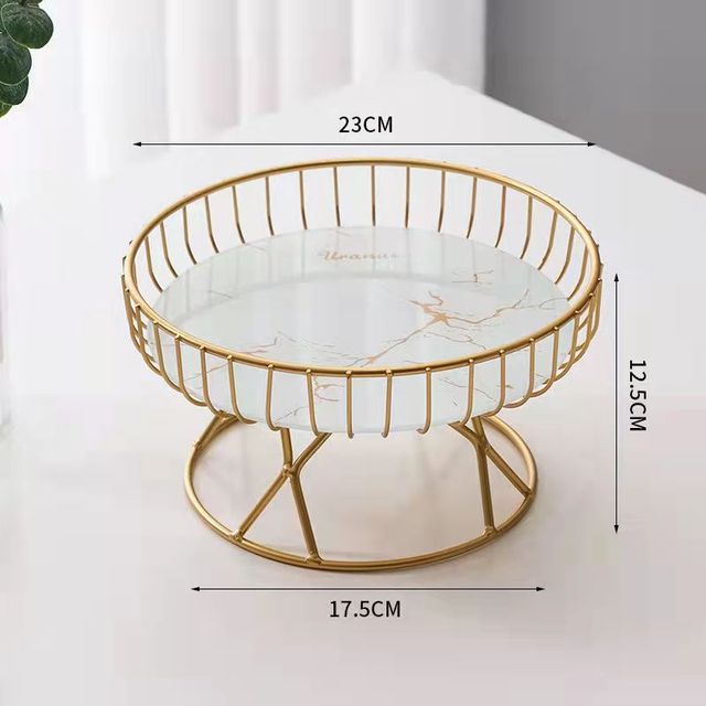 3 Tier Fruit Basket Lotus Leaf Fruit Bowl Iron Fruit Stand Home Creative Snacks Bread Storage Drain Basket Table Snacks Tray