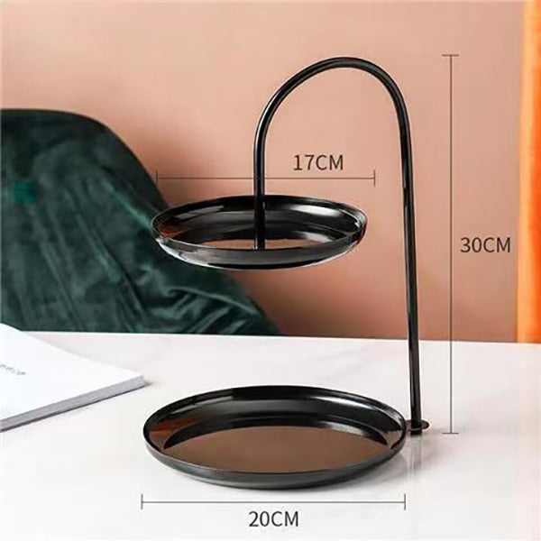3 Tier Fruit Basket Lotus Leaf Fruit Bowl Iron Fruit Stand Home Creative Snacks Bread Storage Drain Basket Table Snacks Tray