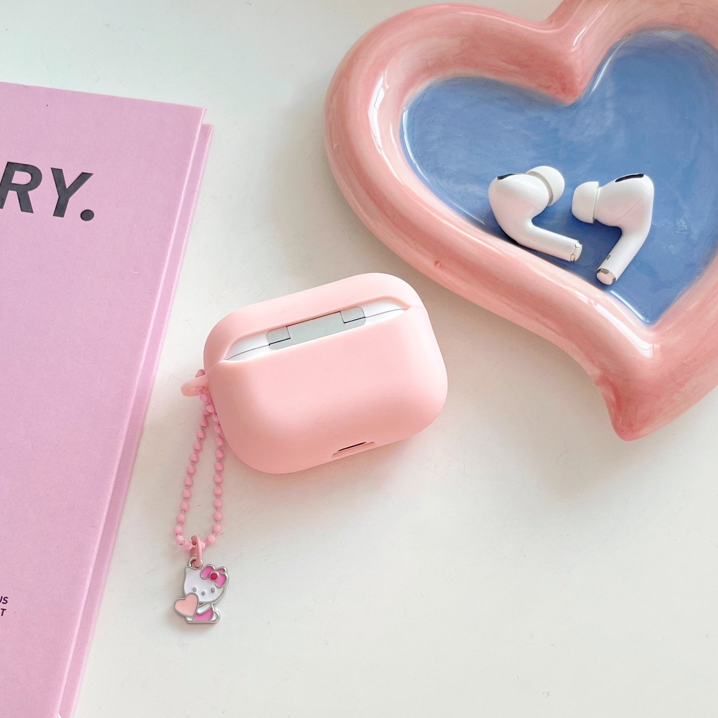 Sanrio Hello Kitty Cat Matte TPU Earphones Case For Apple AirPods 1/2 Pro 2 3 Cover Protective Headphone Box Bag With 3D Pendant