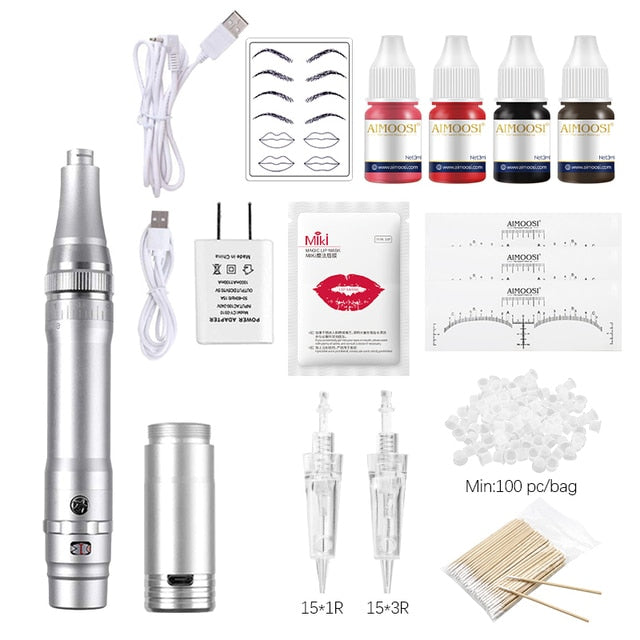 Microblades kit Tattoo Machine kit Permanent makeup Set Wireless Permanent Makeup Body Art Supplies Suitable for beginner