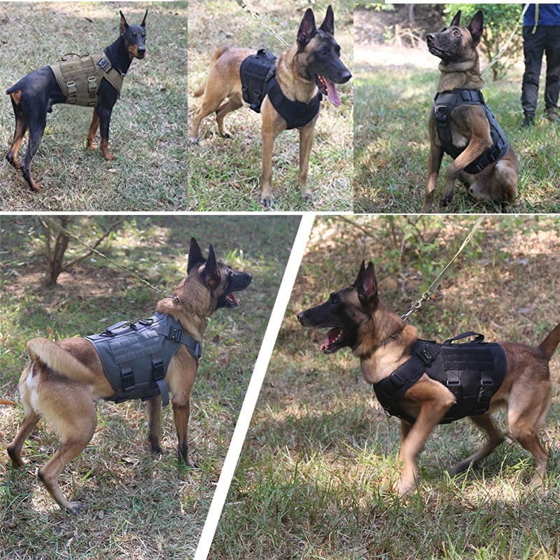 K9 Tactical Military Vest Pet German Shepherd Golden Retriever Tactical Training Dog Harness and Leash Set For All Breeds Dogs