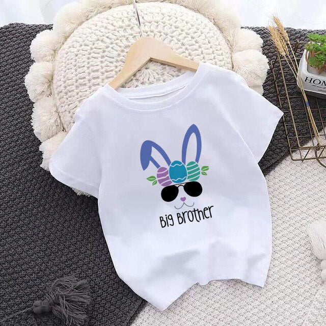 Will Trade Sister/Brother for Egg Kid Easter T-shirt Bunny Child Clothes Top Boy Girl Shirt Easter Party Sibling Matching Tshirt