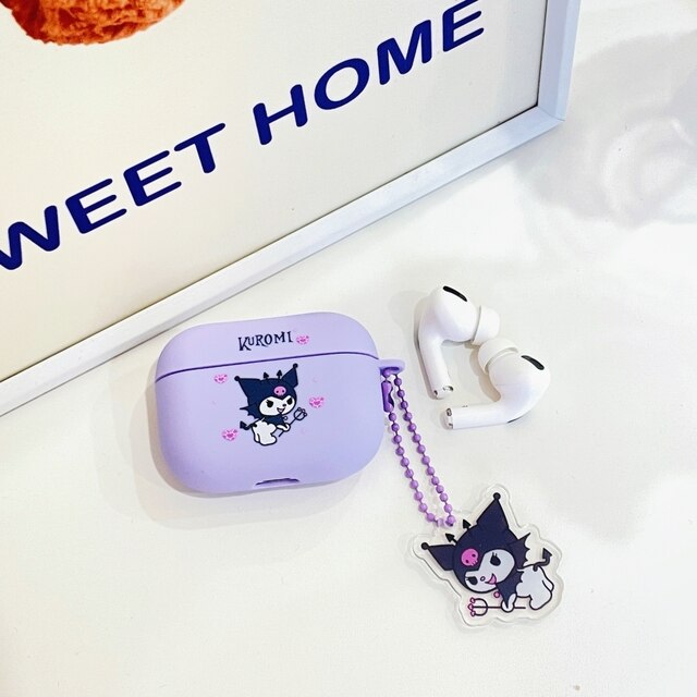 Sanrio Hello Kitty Cat Matte TPU Earphones Case For Apple AirPods 1/2 Pro 2 3 Cover Protective Headphone Box Bag With 3D Pendant