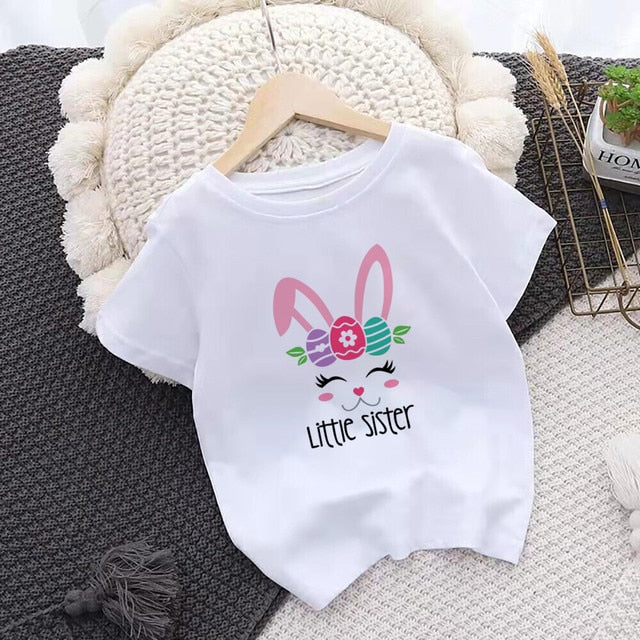 Will Trade Sister/Brother for Egg Kid Easter T-shirt Bunny Child Clothes Top Boy Girl Shirt Easter Party Sibling Matching Tshirt