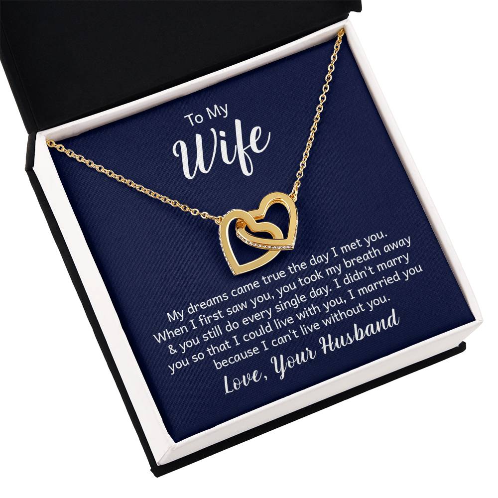 Valentines Interlocking Heart Necklace Wife