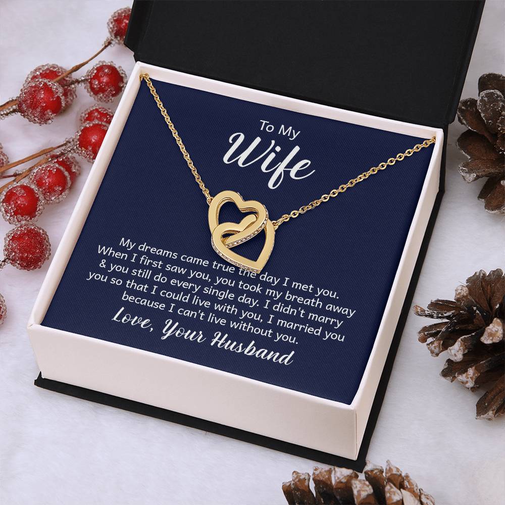 Valentines Interlocking Heart Necklace Wife