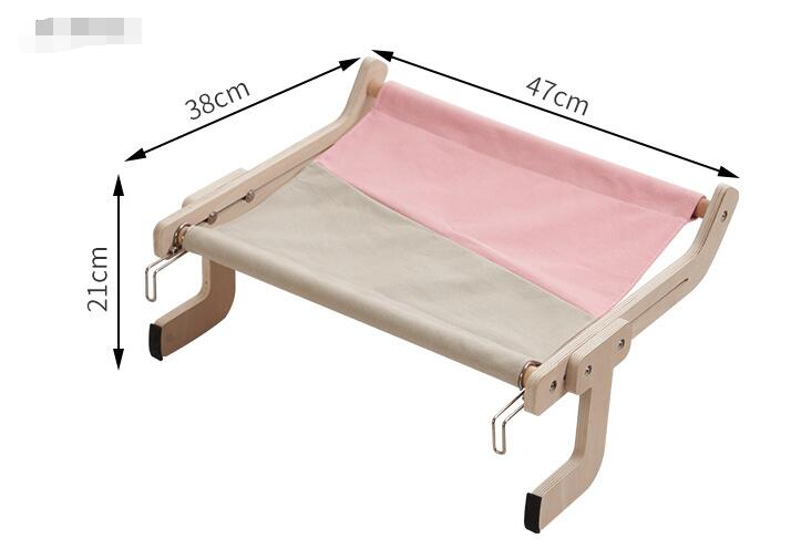 Mewoofun Sturdy Cat Window Perch Wooden Assembly Hanging Bed Cotton Canvas Easy Washable Multi-Ply Plywood Hot Selling Hammock