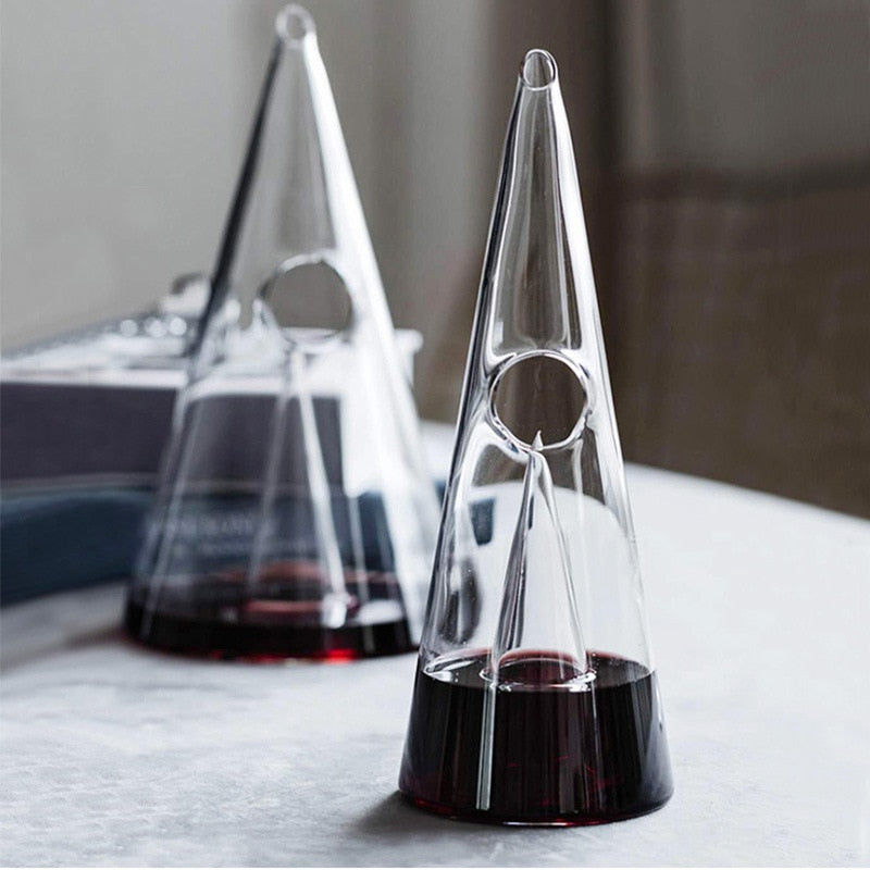 350/750ml Pyramid Waterfall Red Wine Pourer Glass Decanter Brandy Decant Jug Bar Champagne Water Bottle Drinking Glasses Gifts