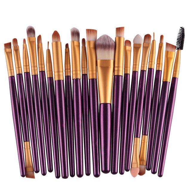 20Pcs Makeup Brushes Set Professional Plastic Handle Soft Synthetic Hair Powder Foundation Eyeshadow Make Up Brushes Cosmetics