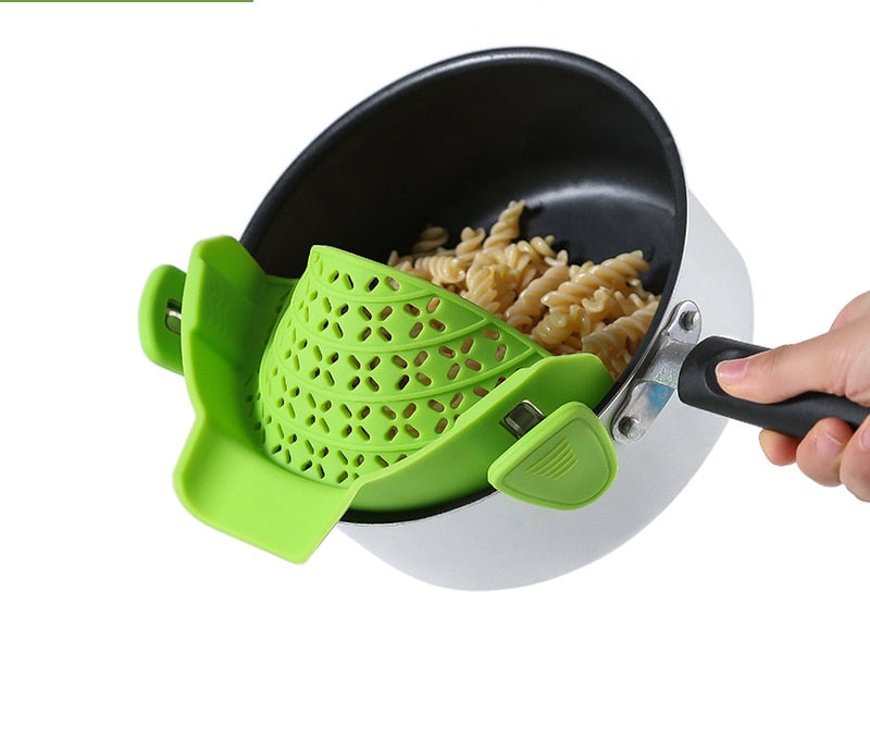 Kitchen Silica Gel Gadget Sets Utensils for Kitchen Smart Strainer Washing Draining Kitchen Filter Sieve Fruit Vegetable Filter