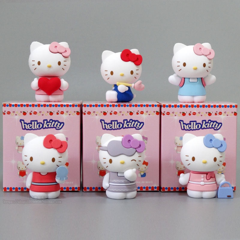 Sanrio Cartoon Dolls Hello Kitty Kawaii Toys for Kids Birthdays Gifts Anime Figure Cake Decoration Cute Deskt Ornament Blind Box