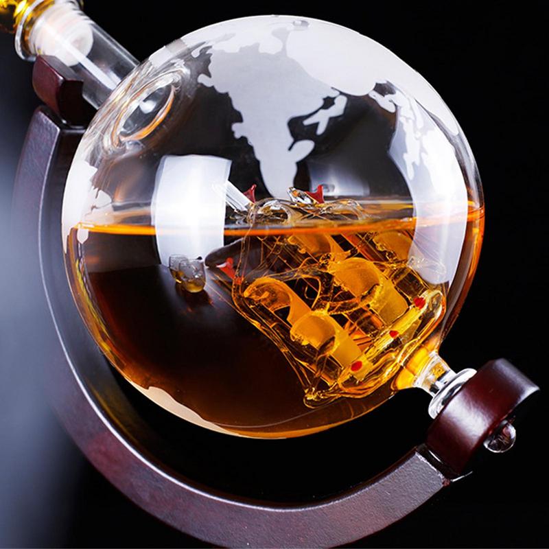 Whiskey Decanter Sets Creative Glass Earth Shaped Wine Decanter Anniversary Birthday Gift For Boyfriend Dad Husband Whiskey Gift