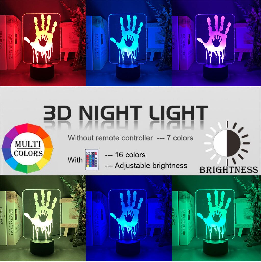 Video Game Stranding Hand Prints Led Night Light for Kids Room Decor Cool Gift for Child Gamers Nightlight Usb Desk Lamp Death