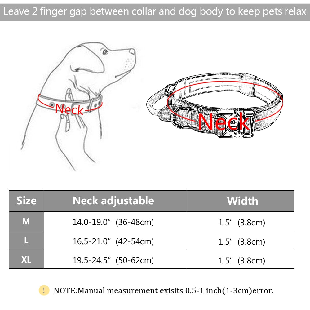 Tactical Dog Collar Military Adjustable Duarable Nylon German Shepard For Medium Large Walking Training Pet Accessories