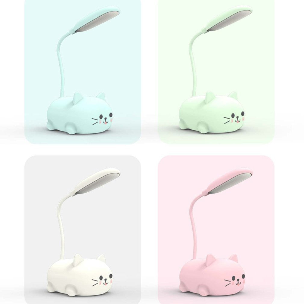 Hot LED Table Lamp Cartoon Cute Pet Cat Night Light Usb Rechargeable Led Table Light Child Eye Protection Warm White Desk Lamp