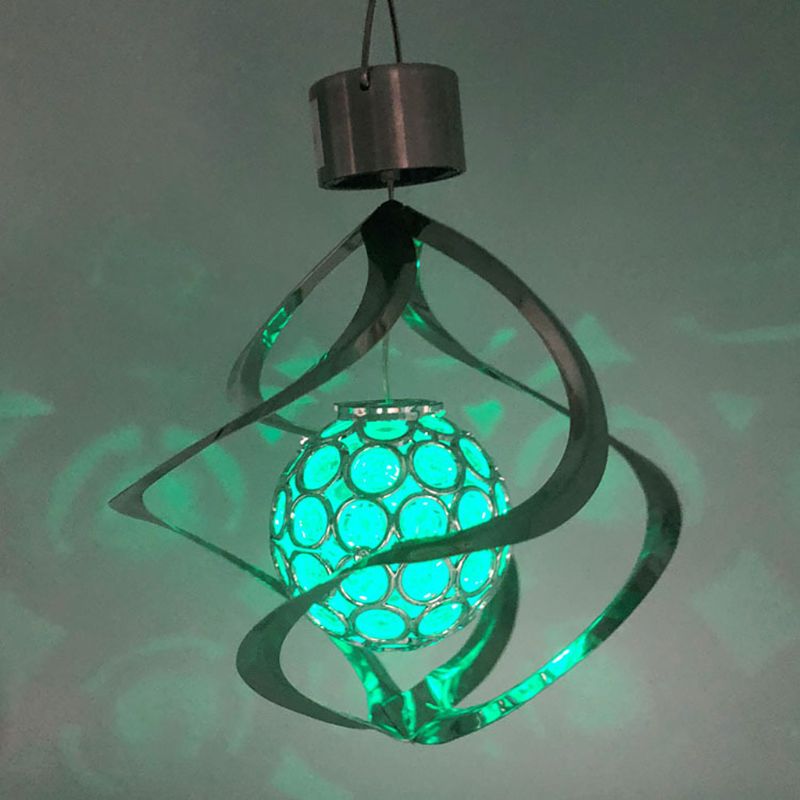 Solar Powered Wind Chime Light LED Garden Hanging Spinner Lamp Color Changing Lawn Yard Home Decoration macrame