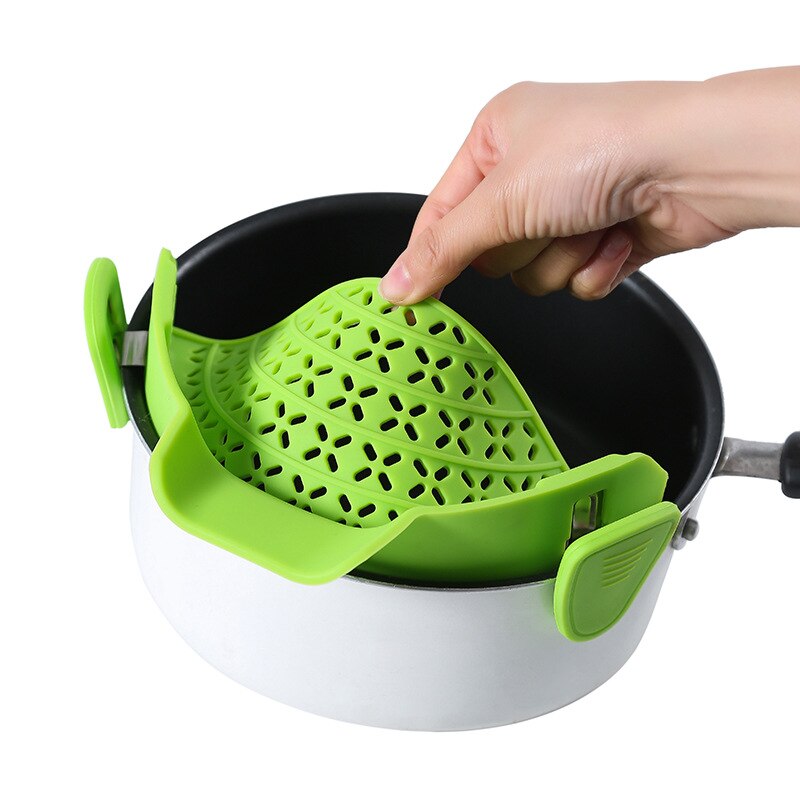 Kitchen Silica Gel Gadget Sets Utensils for Kitchen Smart Strainer Washing Draining Kitchen Filter Sieve Fruit Vegetable Filter