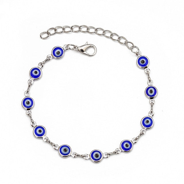 Lucky Eye Cross Heart Fatima Hand Charm Bracelet Adjustable Drip Oil Turkish Evil Eye Bracelet for Women Girls Jewelry BE461