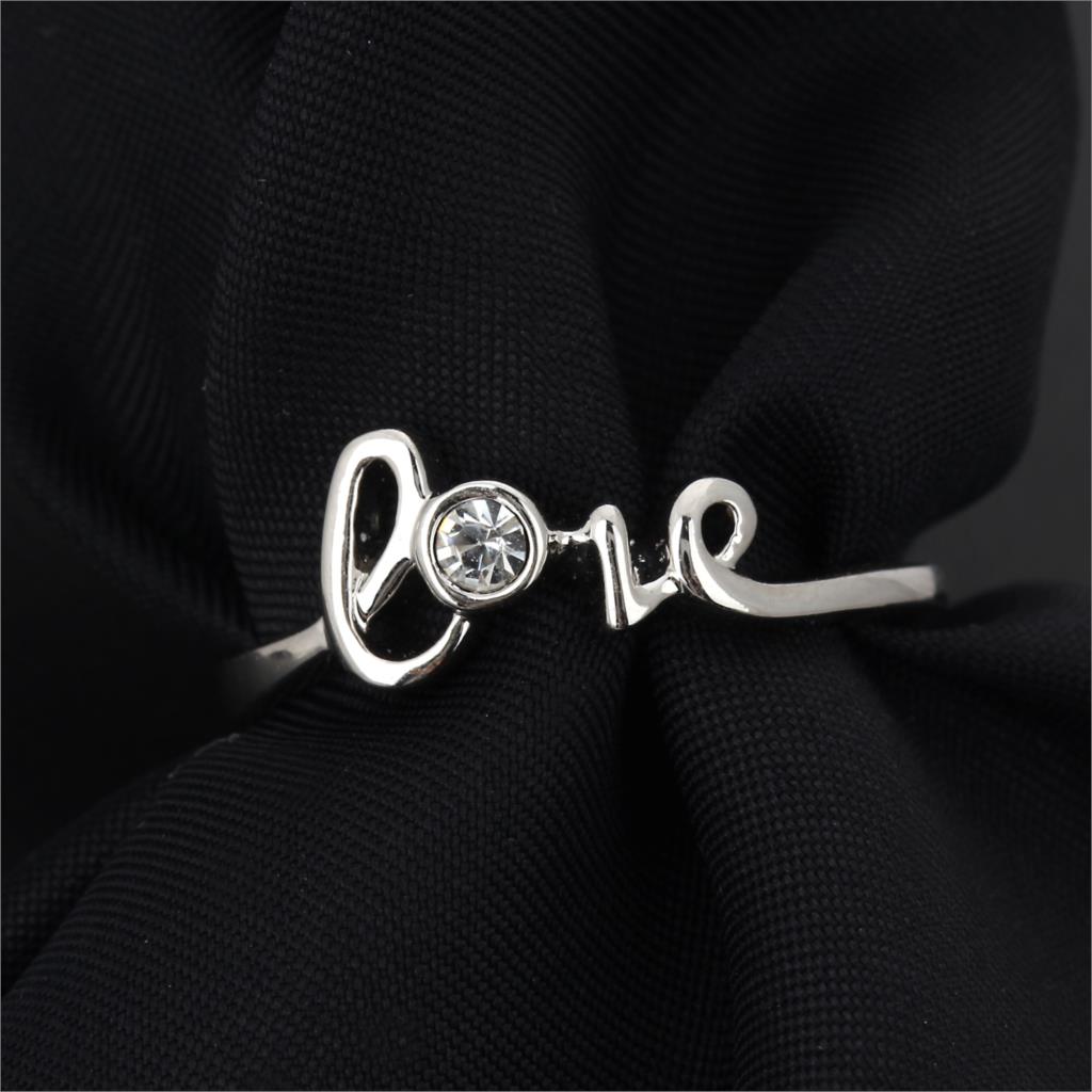 Classic Love Cubic Zirconia Engagement Finger Rings Silver Color Fashion Brand Jewellery/Jewelry For Women HotSale R193