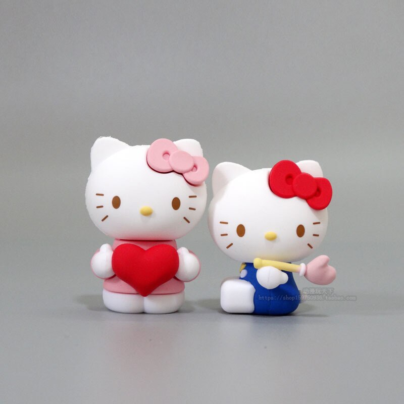 Sanrio Cartoon Dolls Hello Kitty Kawaii Toys for Kids Birthdays Gifts Anime Figure Cake Decoration Cute Deskt Ornament Blind Box