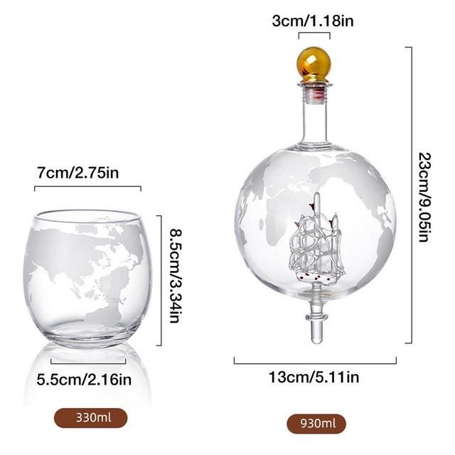 Whiskey Decanter Sets Creative Glass Earth Shaped Wine Decanter Anniversary Birthday Gift For Boyfriend Dad Husband Whiskey Gift