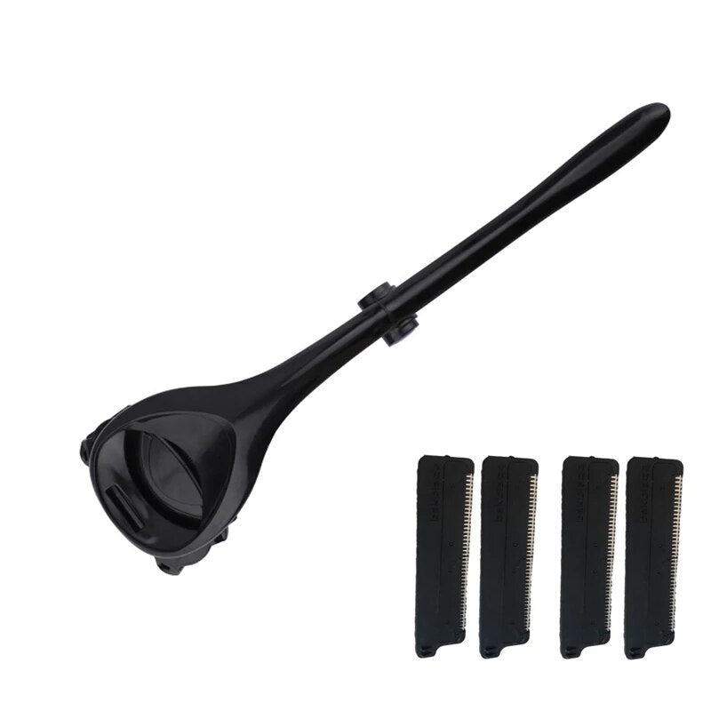 Double Blades Men Back Shaver Foldable Back Trimmer Hair Remover Tool Body Leg Razor Long Handle Dry&amp;Wet Hair Shaver