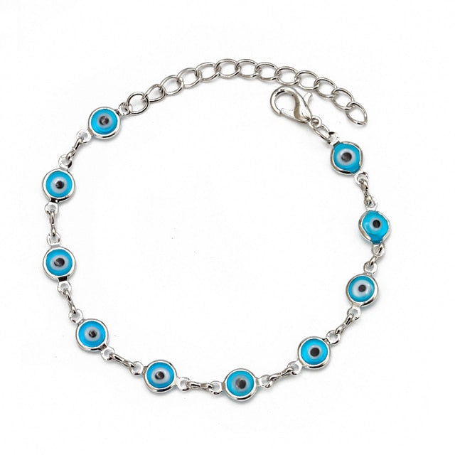 Lucky Eye Cross Heart Fatima Hand Charm Bracelet Adjustable Drip Oil Turkish Evil Eye Bracelet for Women Girls Jewelry BE461