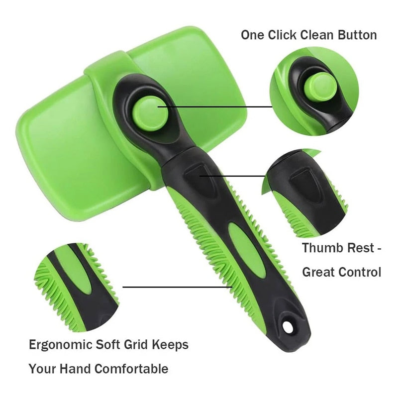 Dog Cat Hair shedding Comb Pet Self Cleaning Brush Grooming Tool  Hair Removal Comb Brush For Various Pets Supplies