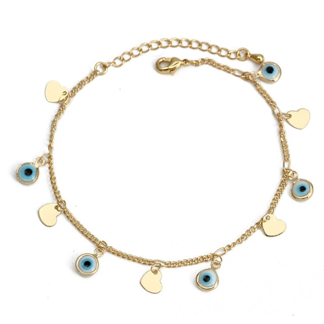 Lucky Eye Cross Heart Fatima Hand Charm Bracelet Adjustable Drip Oil Turkish Evil Eye Bracelet for Women Girls Jewelry BE461