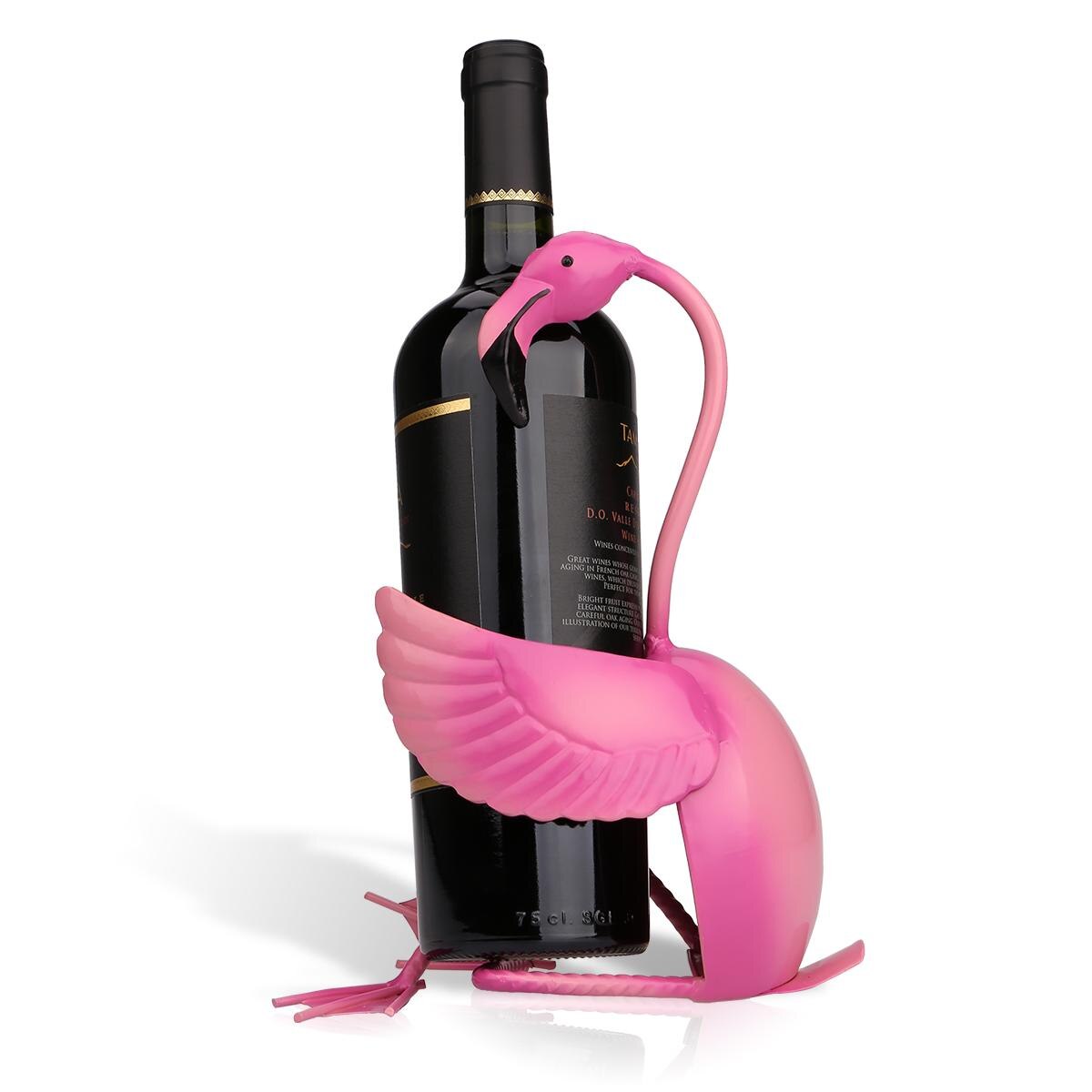 TOOARTS Flamingo wine holder Wine shelf Metal sculpture Practical sculpture Home decoration Interior decoration Crafts