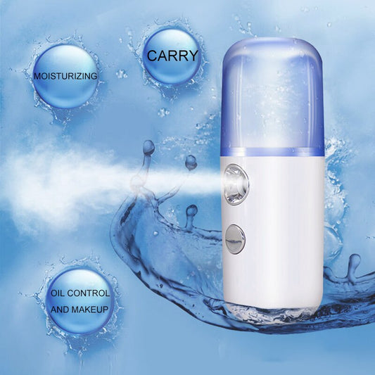 30ml Mini Nano Mist Facial Sprayer Beauty Instrument USB Humidifier Rechargeable Nebulizer Face Steamer Moisturizing Beauty Tool