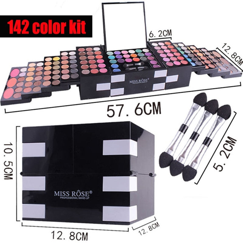 Make Up Sets180/142/74 Colors Matte Glitter Eye Shadow Palette Powder Lipstick Blush Makeup Brush Professional Cosmetics Kit