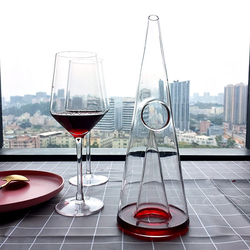 350/750ml Pyramid Waterfall Red Wine Pourer Glass Decanter Brandy Decant Jug Bar Champagne Water Bottle Drinking Glasses Gifts