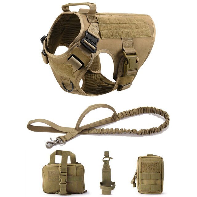 K9 Tactical Military Vest Pet German Shepherd Golden Retriever Tactical  Training Dog Harness and Leash Set For All Breeds Dogs