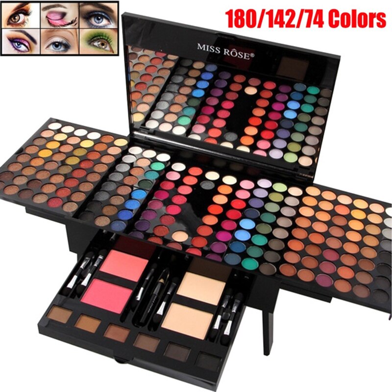 Make Up Sets180/142/74 Colors Matte Glitter Eye Shadow Palette Powder Lipstick Blush Makeup Brush Professional Cosmetics Kit